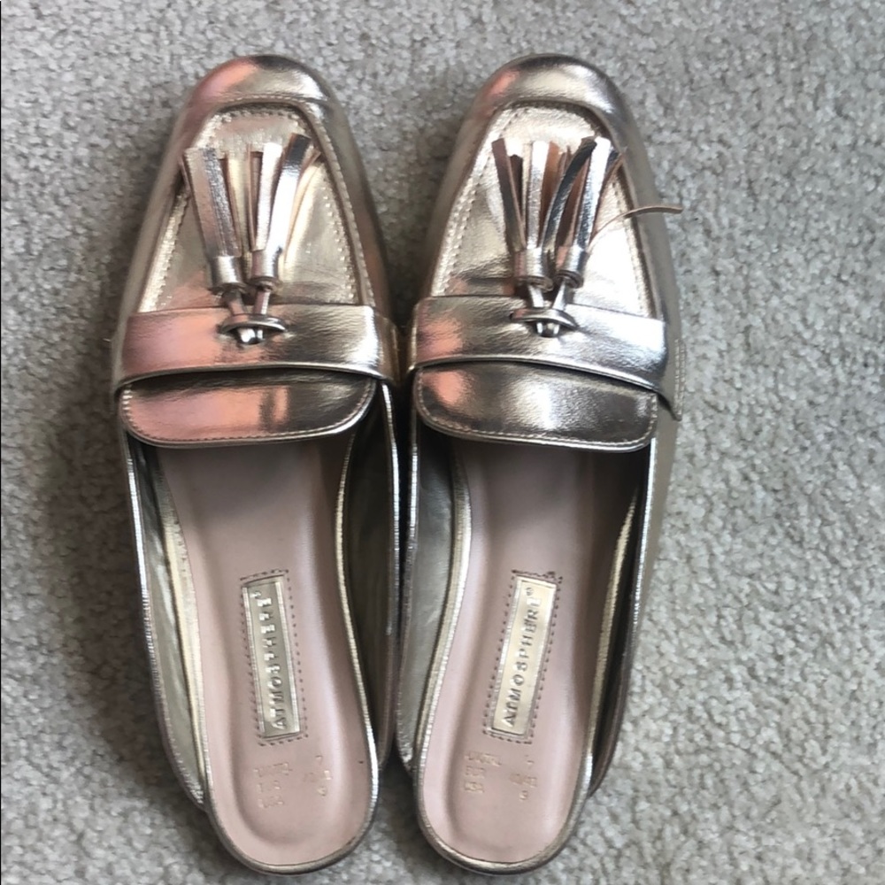 Metallic gold mules!